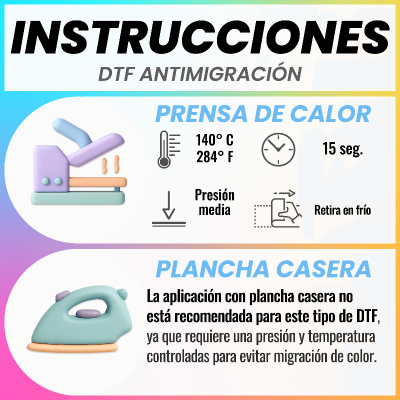Recomendaciones DTF temperatura y aplicacion