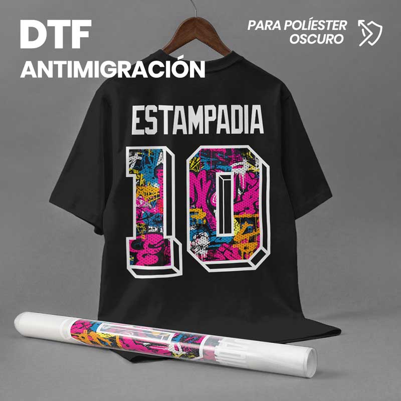 Impresión DTF Antimigración por metro (Adhesivo Negro)