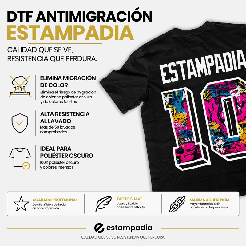 Impresión DTF Antimigración por metro (Adhesivo Negro)